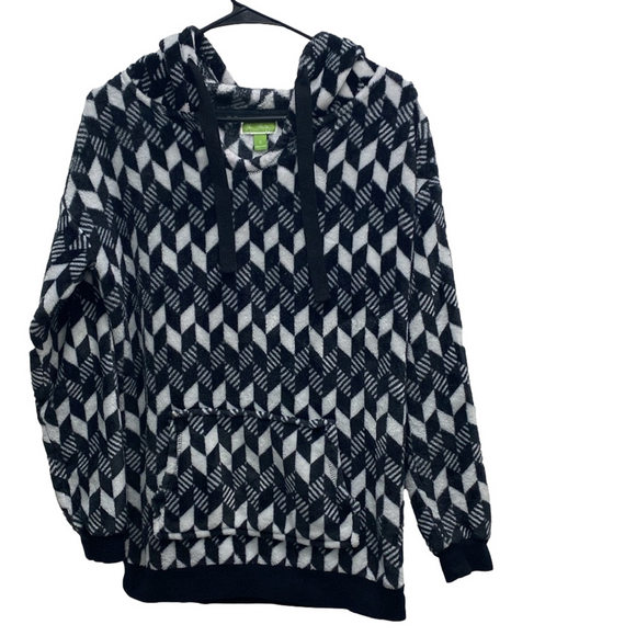 Vera Bradley Sweatshirt Black White Womans Size Small Hooded - Picture 1 of 11
